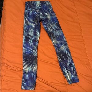lululemon athletica Blue & White Patterned High-Rise Leggings